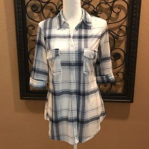 Paper + Tee 2 Pocket Plaid Button Down Shirt